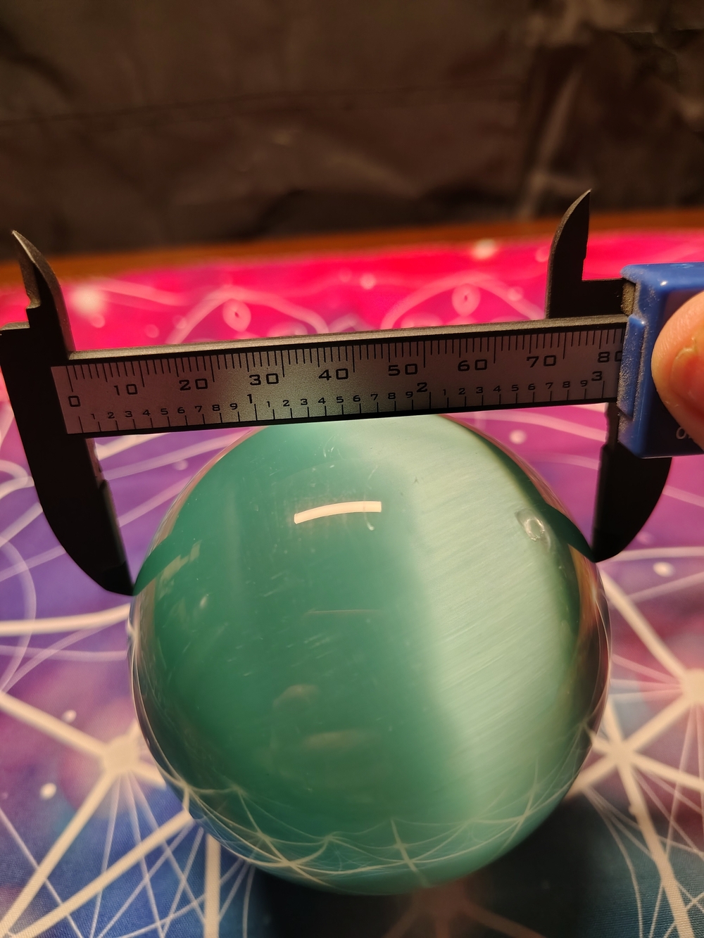 Polished Blue Cat's Eye Sphere - Decorative Crystal Ball